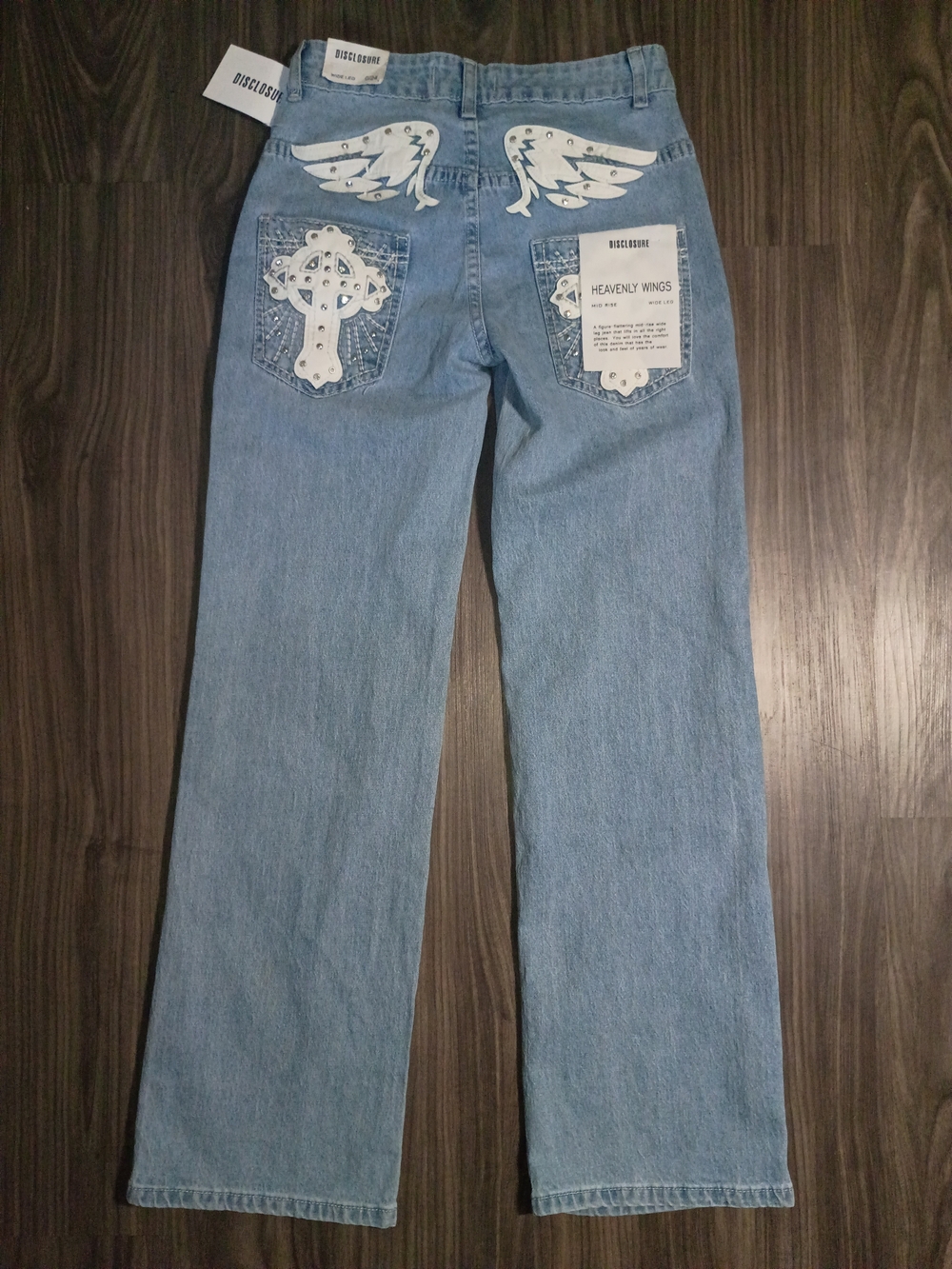 Heavenly Wings Light Blue High-Rise Straight Jeans